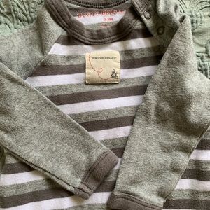 Organic Cotton Burt’s Bees Striped Onsie
